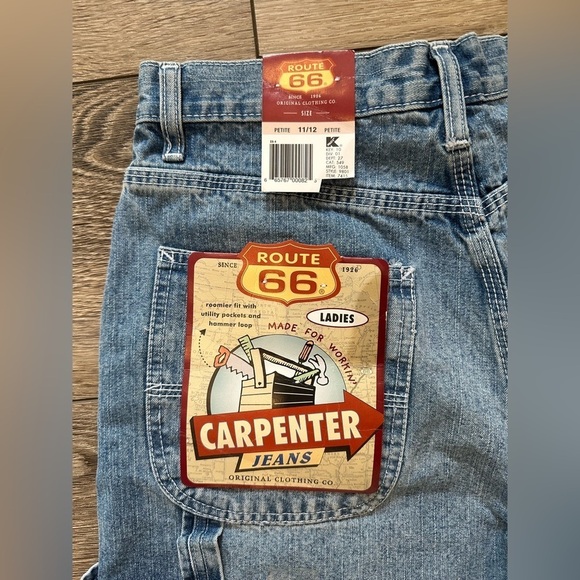Route 66 Vintage Carpenter Petite Ladies Jeans Medium Wash SZ 11/12 NWT - Picture 6 of 8